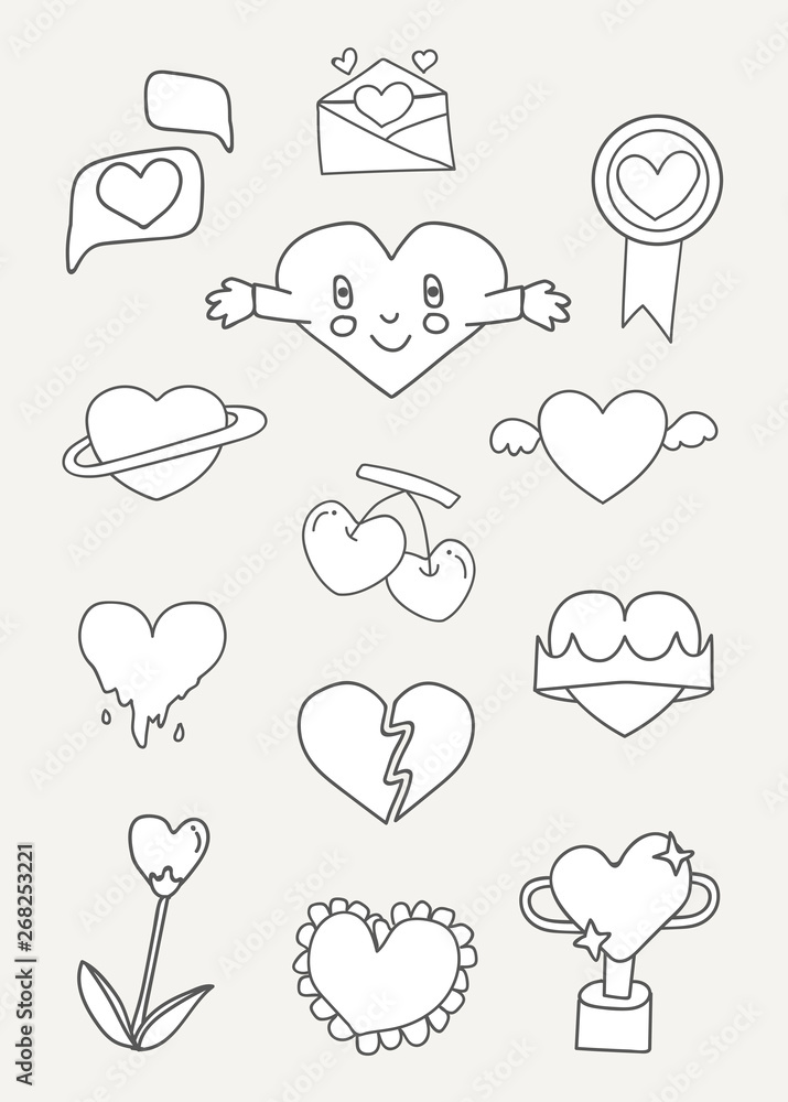 Cute heart design set
