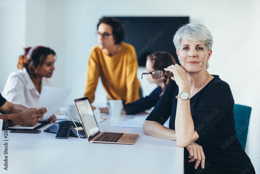 Businesswoman in a project meeting