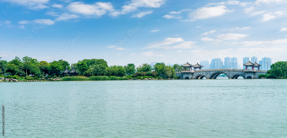 The Beautiful Landscape of Yulong Lake in Xuzhou