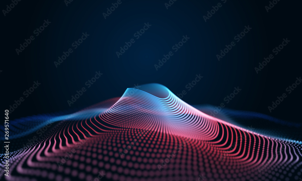 现代波浪效果3d彩色背景
