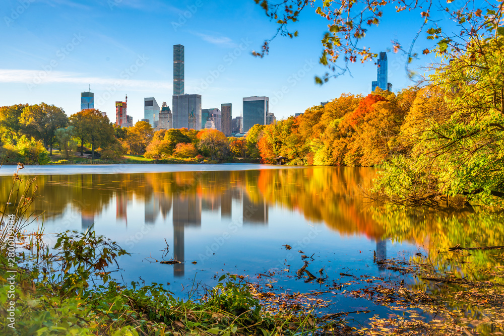 纽约市秋季中央公园。