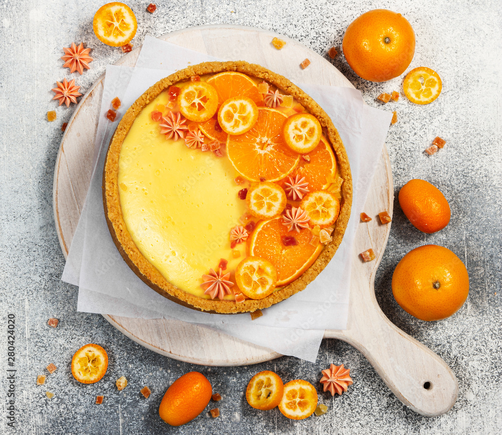橙子和金桔片芝士蛋糕