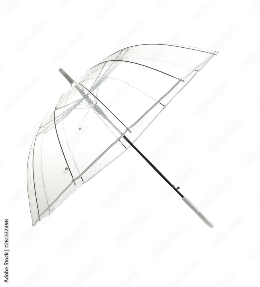 白色背景时尚透明雨伞