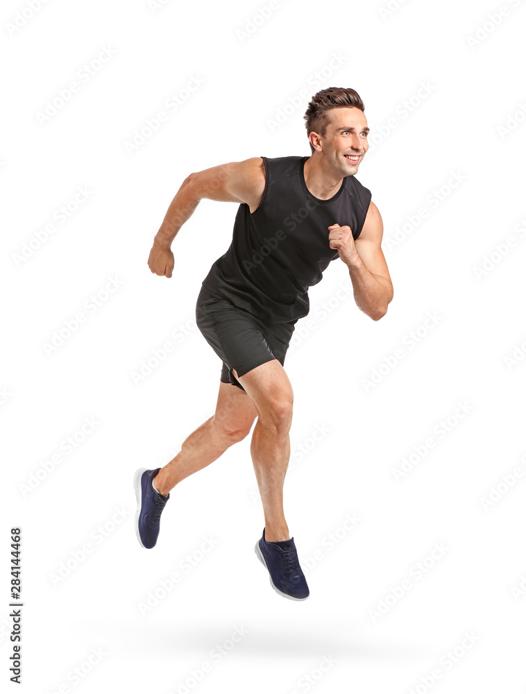 白底运动型跑步男士