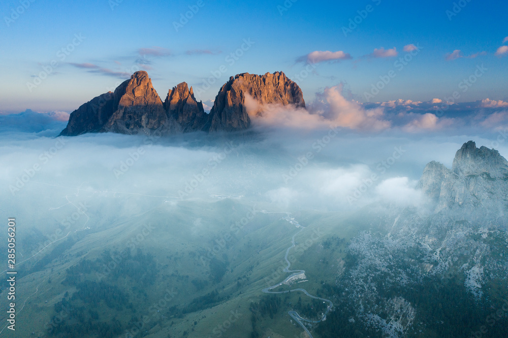 Aerial view of Grohmann spitze, Dolomites, Italy