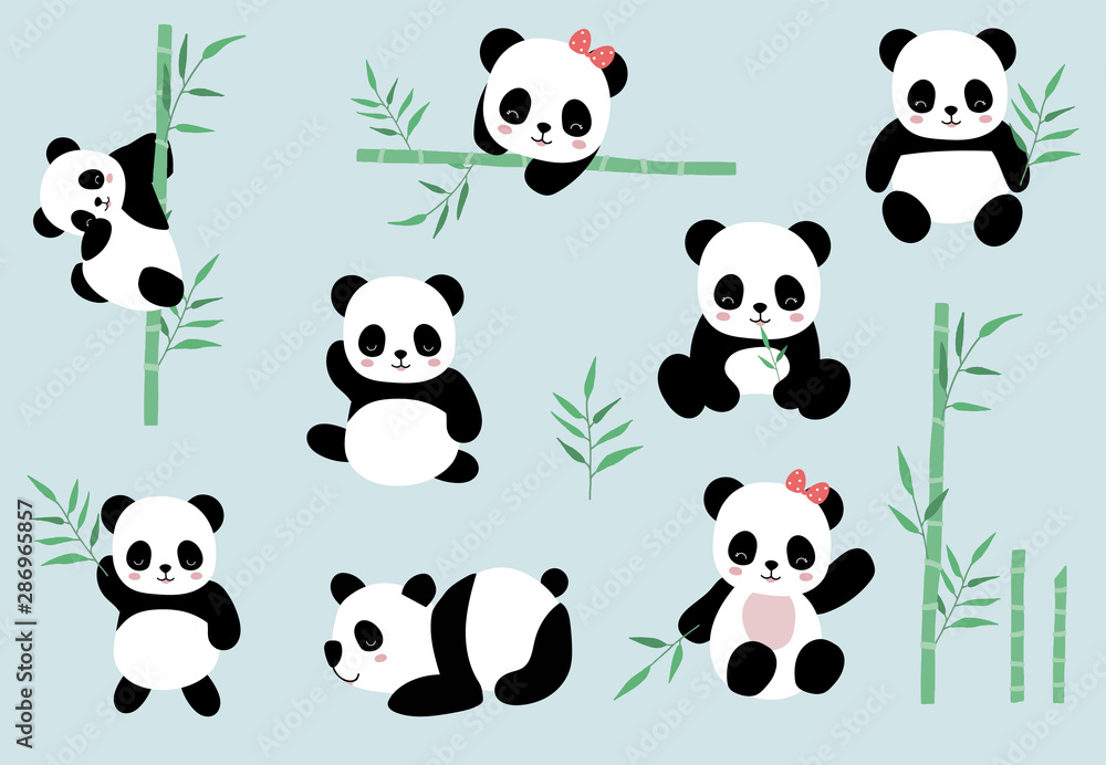 熊猫竹制物件集