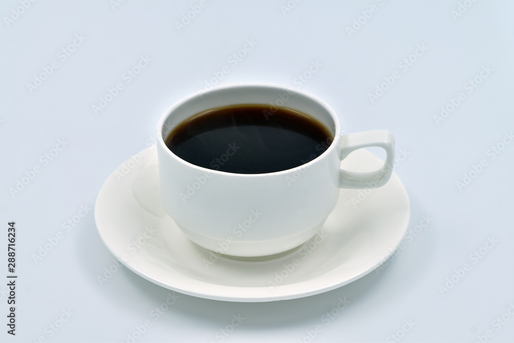 Cup of coffee on a plain white background