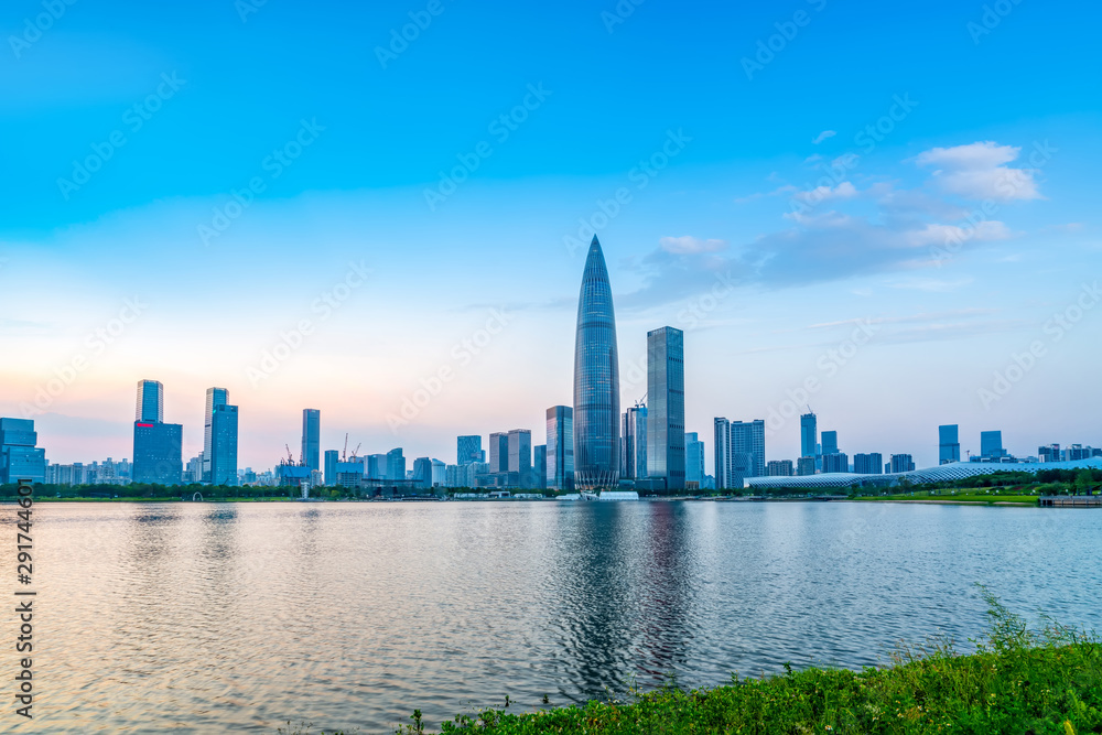 深圳城市天际线和办公楼建筑景观