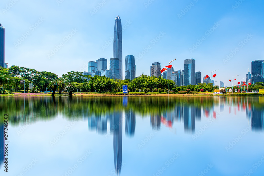 深圳城市天际线与办公楼建筑景观