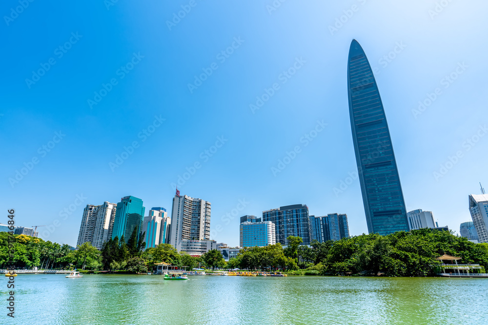 深圳城市天际线及办公楼建筑景观