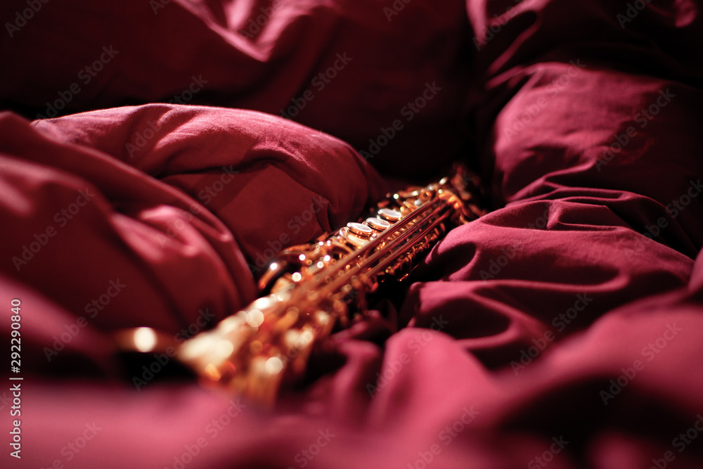 Soprano sax lying on my Bed