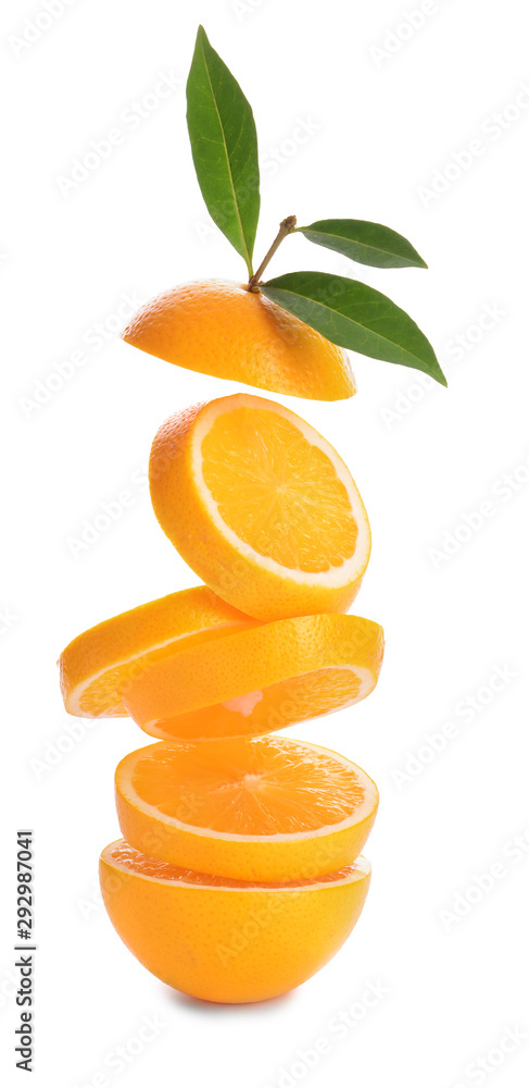 白底成熟切橙