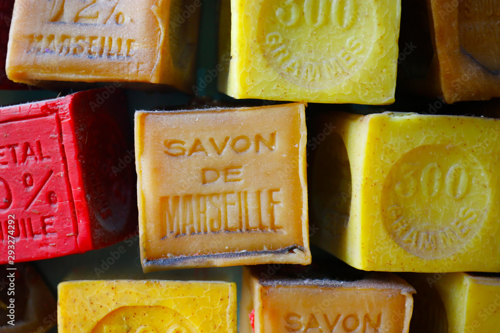 传统法国马赛肥皂，带文本香水马赛肥皂，80%植物油，300克，肥皂