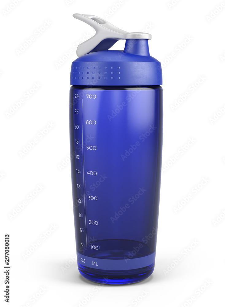 Shaker - Sport Mixer protein bottle cup. Beverage sport bottle isolated on white background. 3d rend