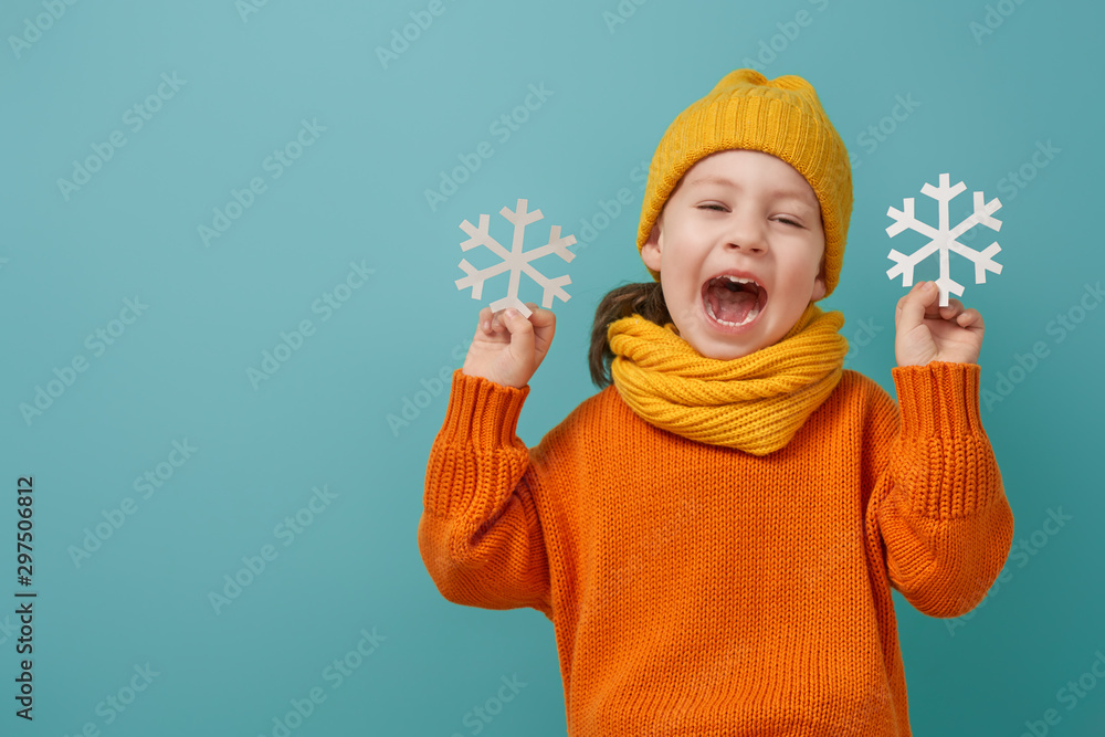 快乐孩子的冬季画像