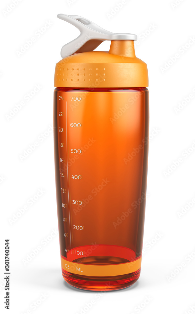 Shaker - Sport Mixer protein bottle cup. Beverage sport bottle isolated on white background. 3d rend