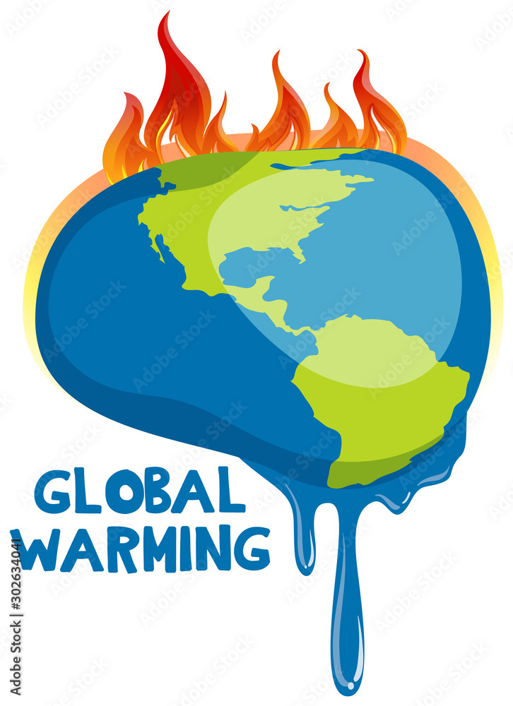 地球融化的全球变暖海报