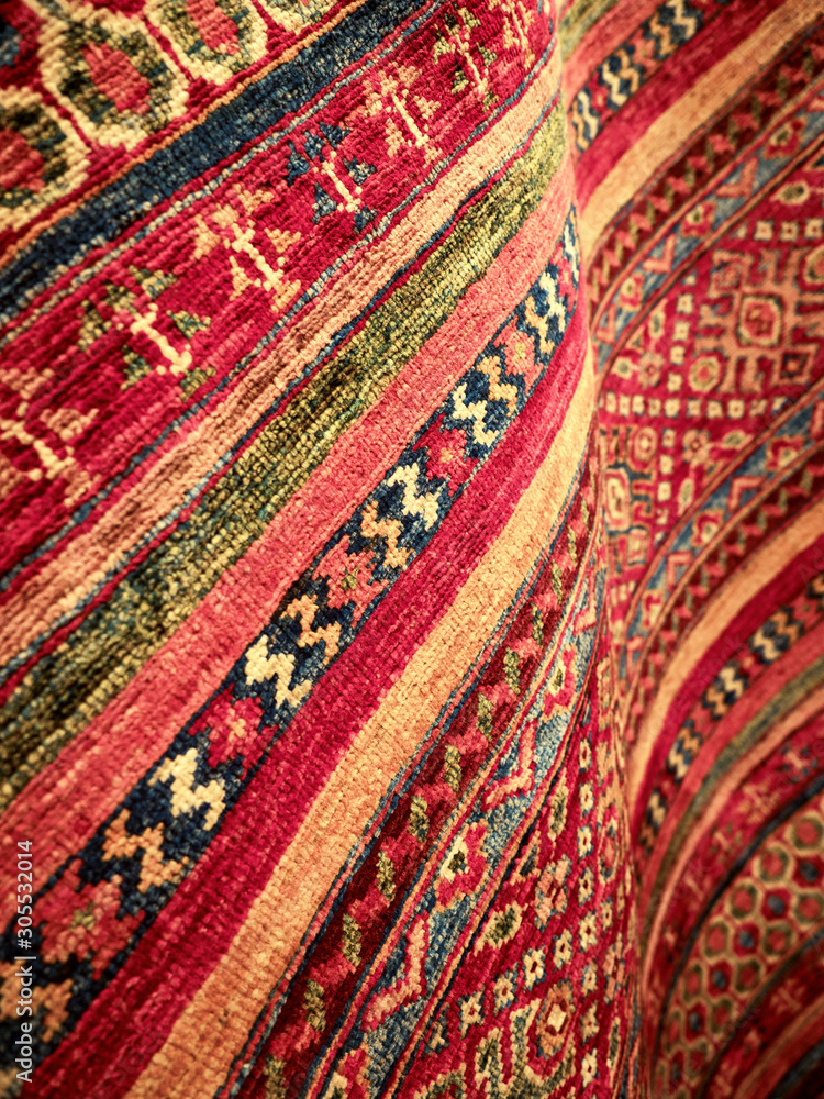 东方传统手工地毯特写