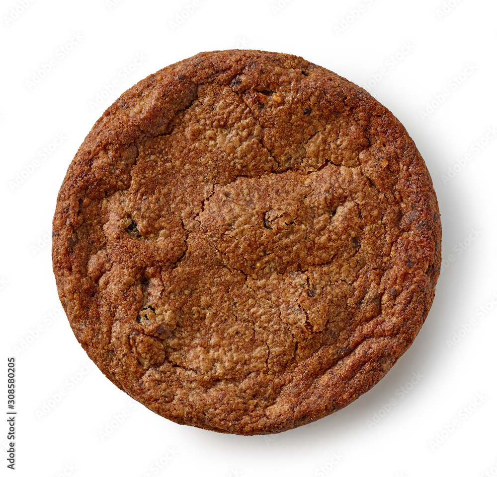 chocolate cookie on white background