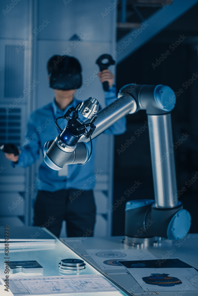 蓝衣控制未来机器人手臂专业开发工程师垂直镜头
