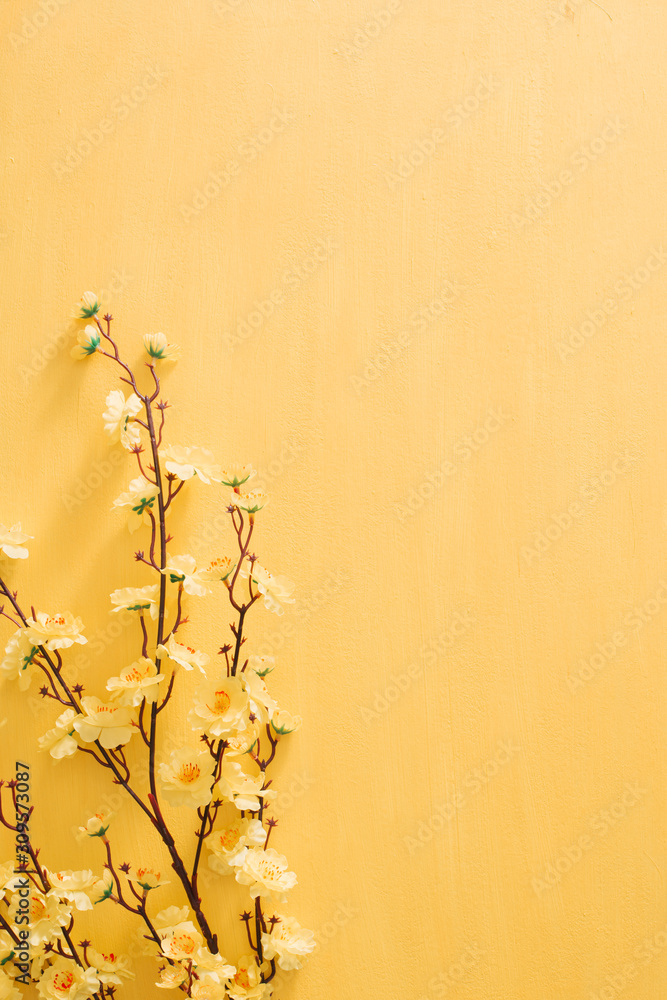 黄金色背景的农历新年装饰。春节