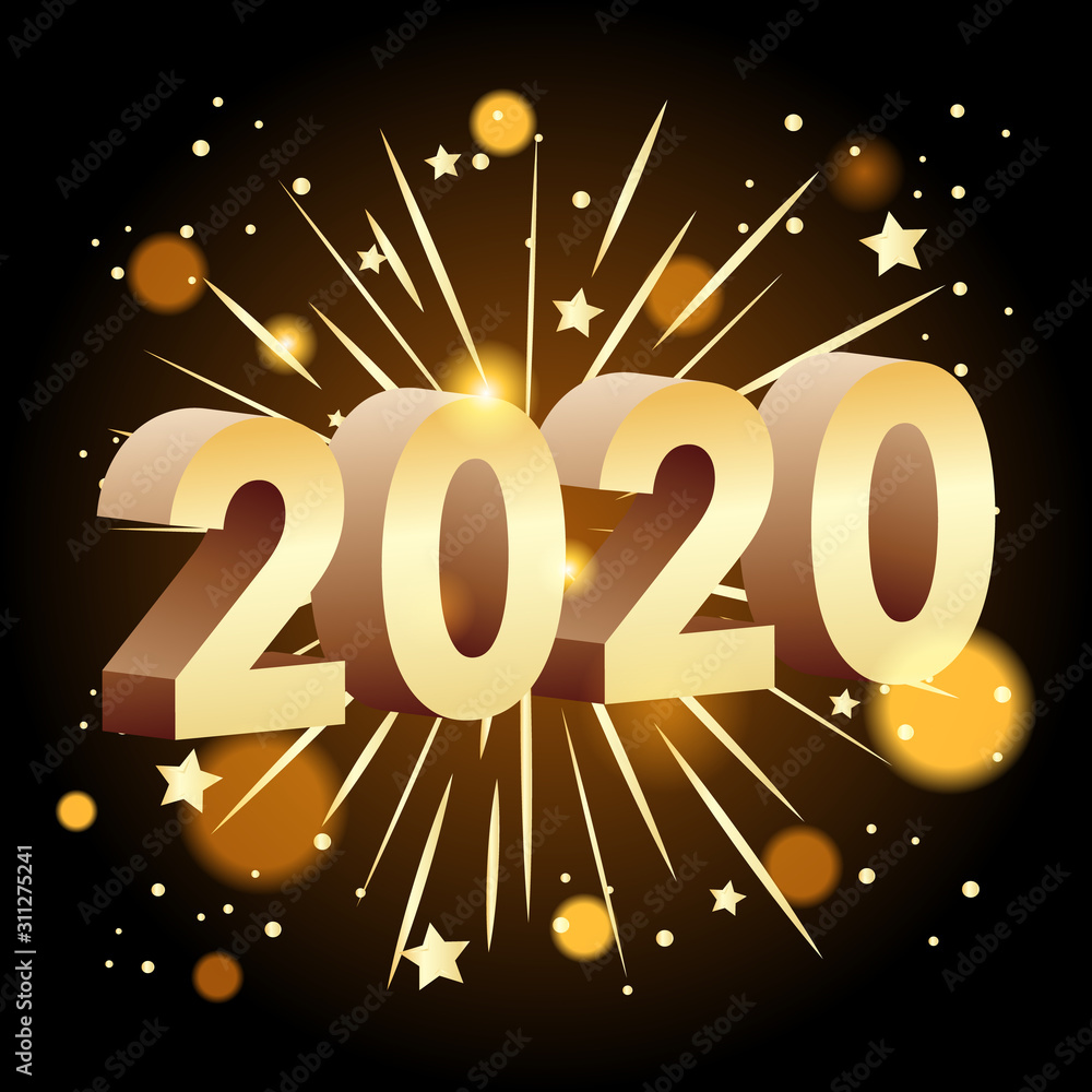 2020年新年快乐背景设计
