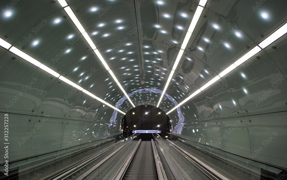 The interior of a metro station