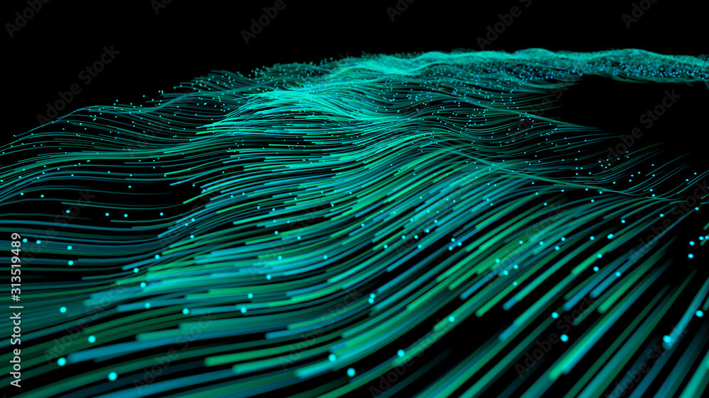 漩涡粒子线的三维渲染