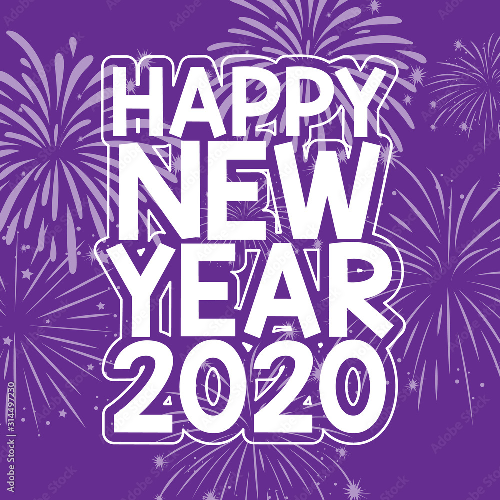 紫色新年快乐背景设计