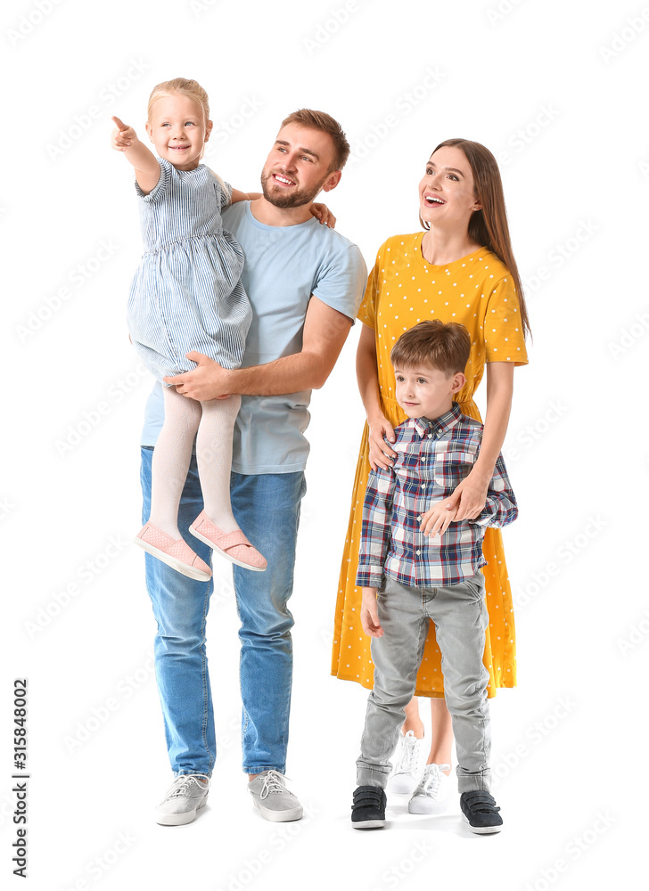 白底幸福家庭画像