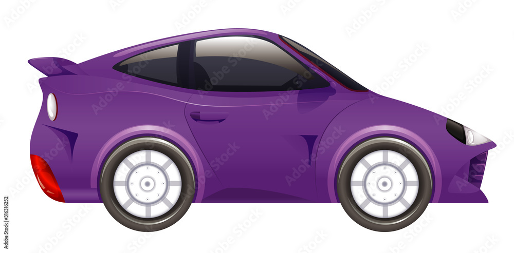 孤立背景下的紫色赛车