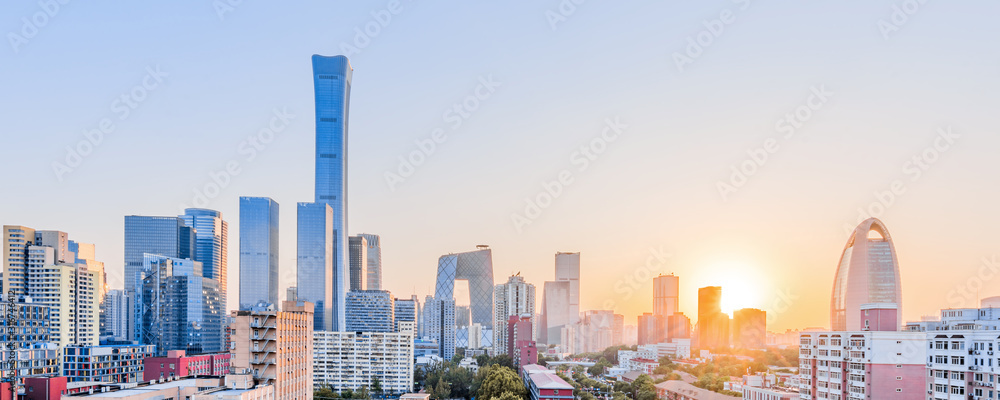 中国北京中央商务区天际线美景