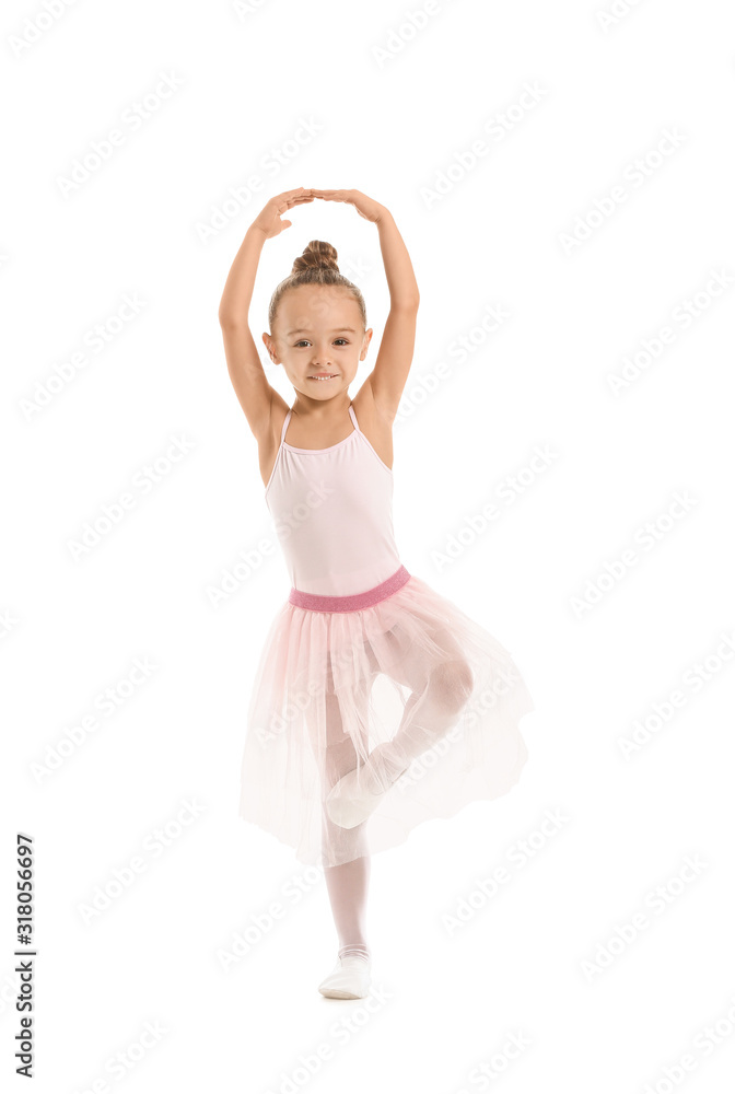 白底可爱的小芭蕾舞演员