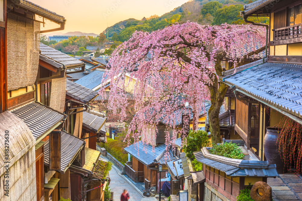 春天的日本京都古城