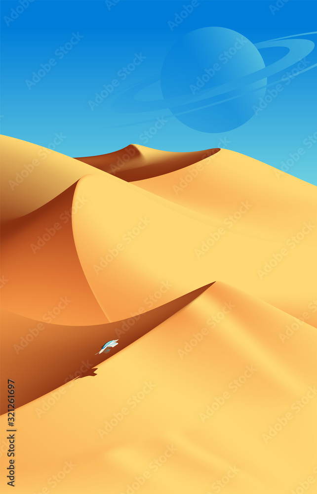 矢量沙漠风景艺术