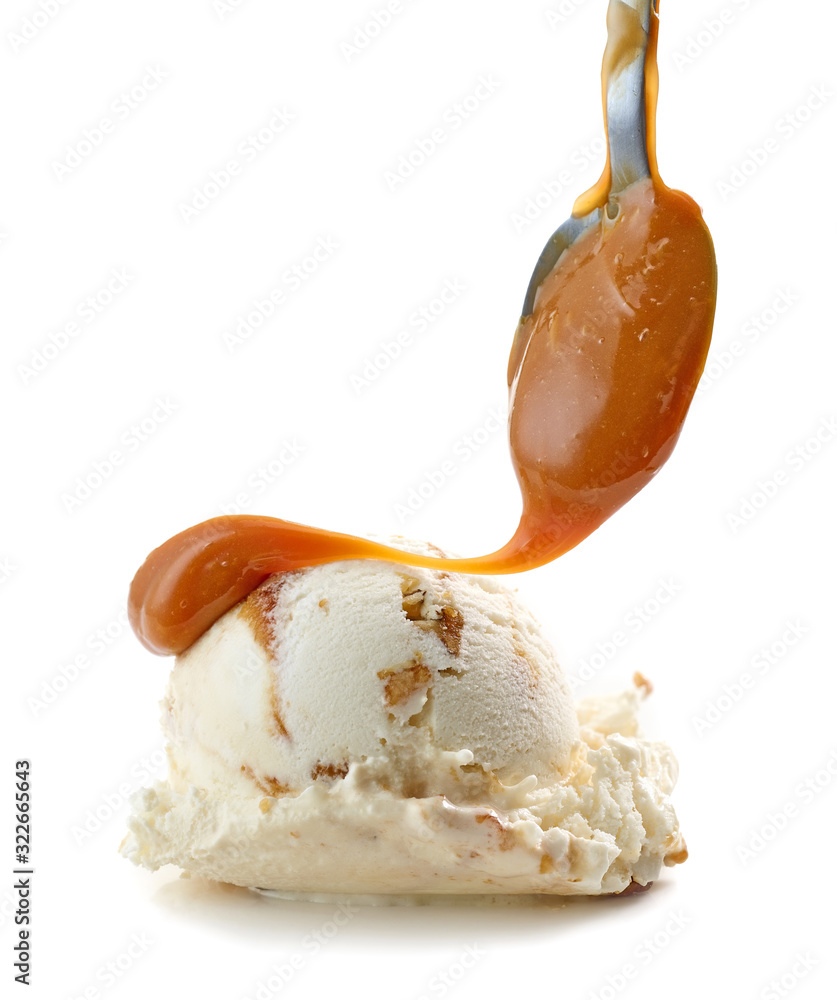 ice cream and soft caramel