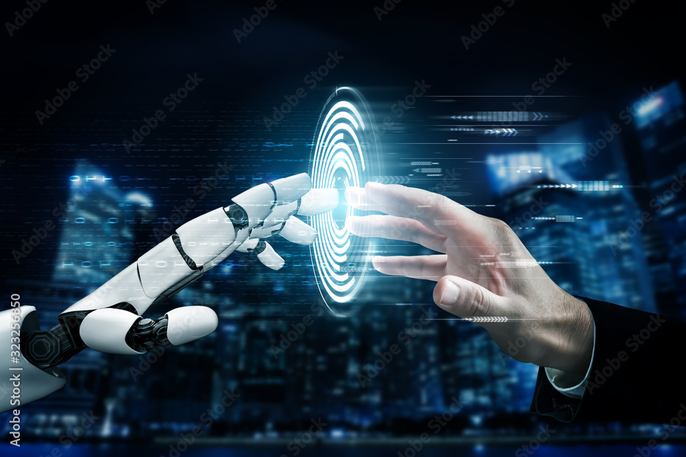 3D渲染未来机器人技术开发、人工智能AI和机器学习