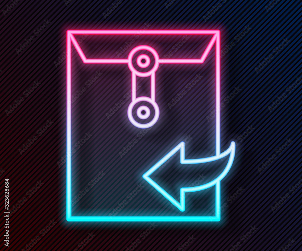 Glowing neon line Envelope icon isolated on black background. Received message concept. New, email i