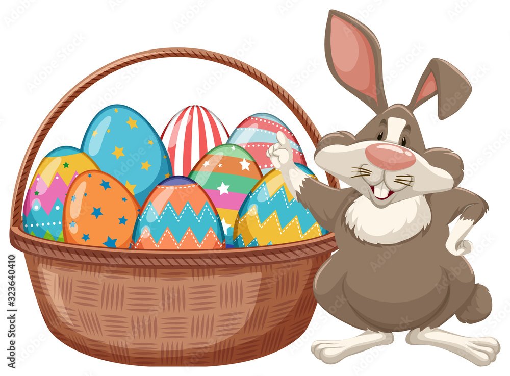复活节兔子和鸡蛋海报设计