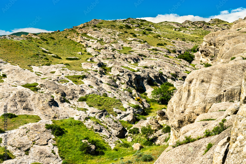 格鲁吉亚一个古老的岩石凿制城镇Uplistsikhe的地质