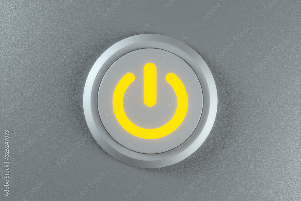 Button and switch with dark background,abstract conception ,3d rendering.