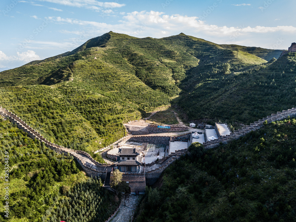 Aerial photography of Yanmenguan Great Wall in Shanxi，China