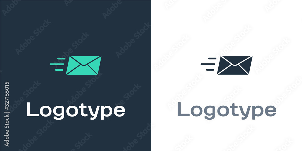 白色背景上隔离的Logotype Express信封图标。电子邮件字母符号。徽标设计