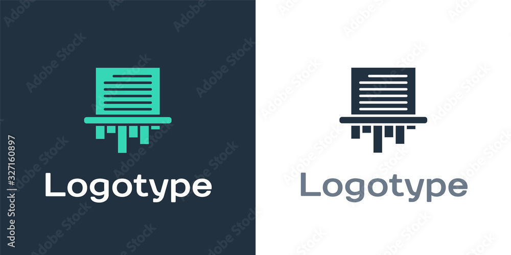 Logotype碎纸机机密和私人文件办公室信息保护图标隔离