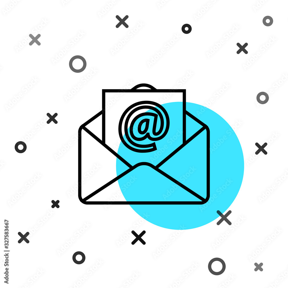 白色背景上隔离的黑线邮件和电子邮件图标。信封符号电子邮件。电子邮件信息