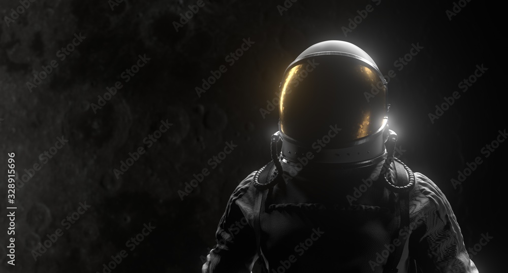 宇航员太空黑背景