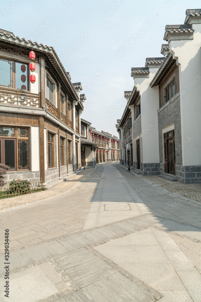 中国风格的建筑和街道……