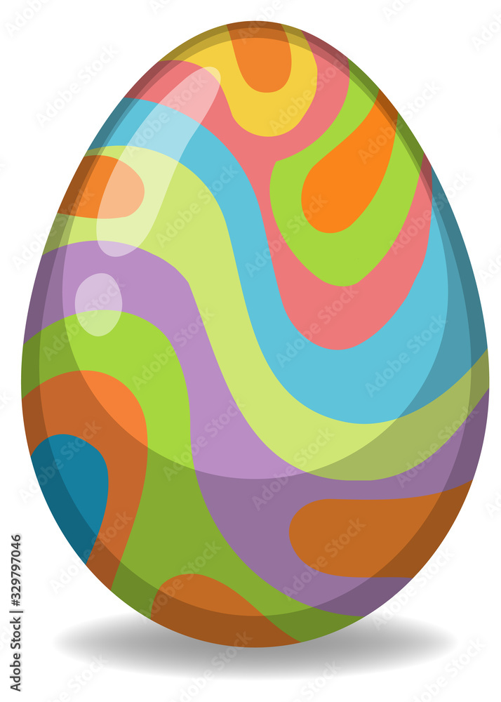 Easter theme with decorated egg in colorful patterns