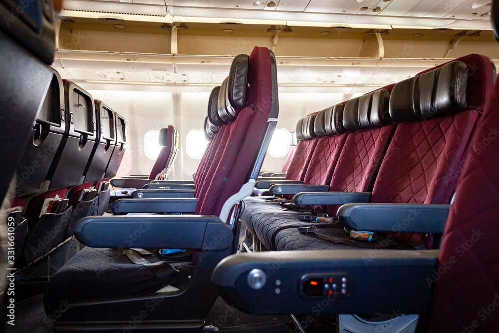 Empty Seats on Commercial Jet Plane