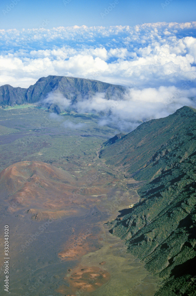 Aerial View of Mount Haleakala Volcano, Maui, Hawaii